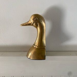 Brass Duck Head Bookend